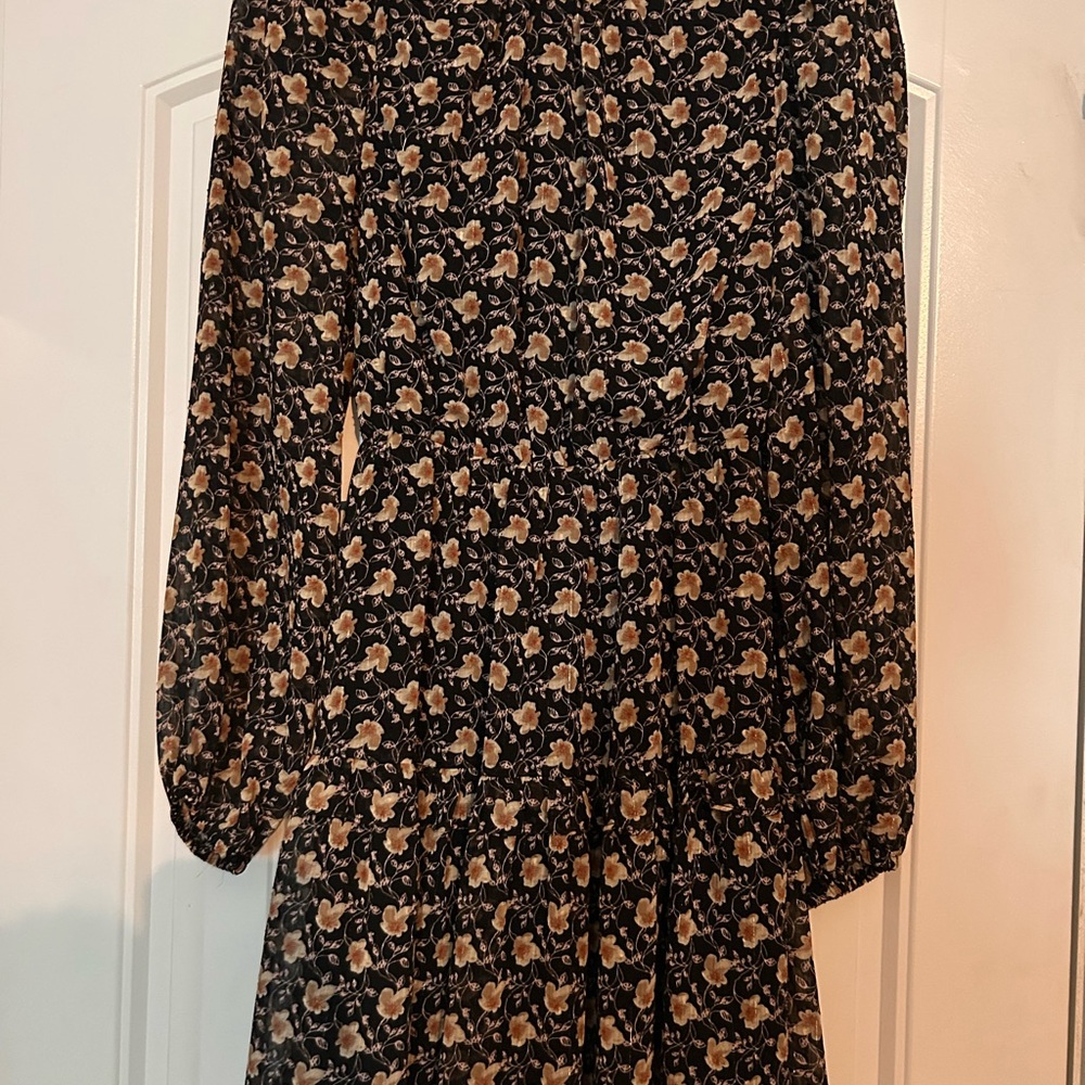 Lush Black Floral Dress